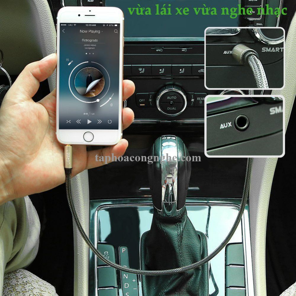 Ugreen 10601 0.5M màu xám đen cáp 3.5mm Pro audio đầu kim loại dây dù bọc chống nhiễu 50cm AV125 30010601